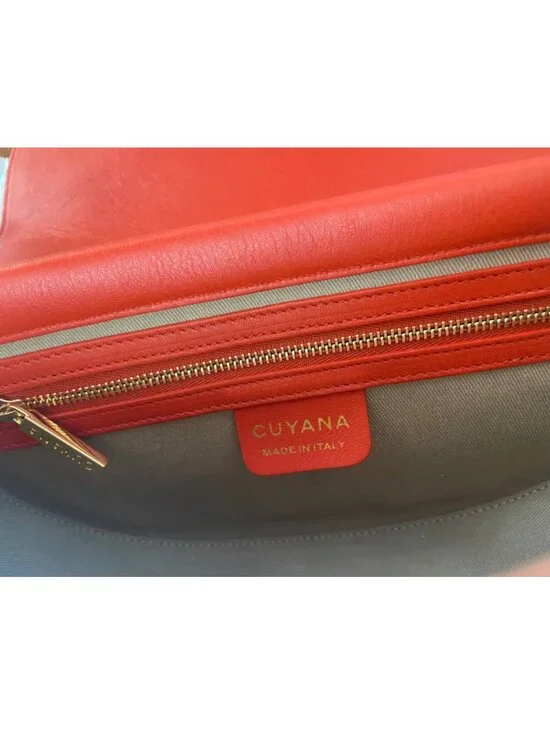 EUC Cuyana Half-Moon Shoulder Bag in Blood Orange - Picture 8 of 11